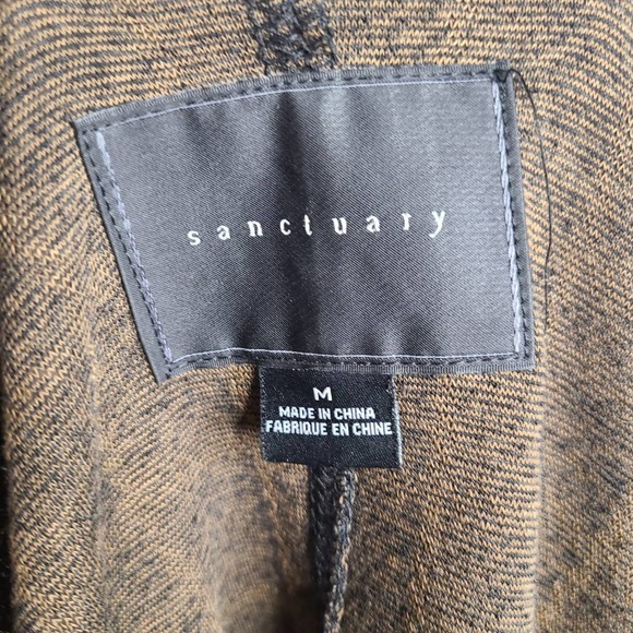 Anthropologie Sanctuary Black & Brown Check Draped Cardigan - Picture 4 of 12